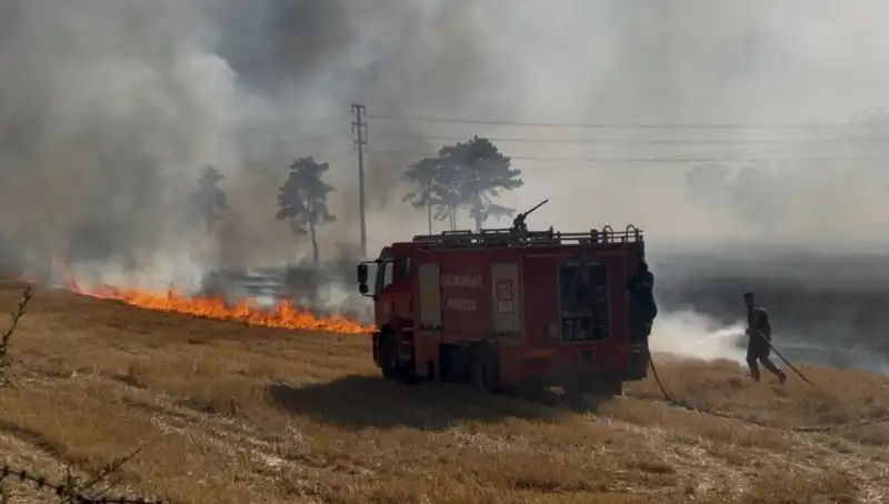 Kırklareli'nde Meydana Gelen Anız Yangını Korku Dolu Anlar Yaşattı
